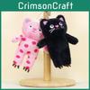 Adorable Plush Cat Keychain Cute Pink And Black Stuffed Animal For Bags And Keys