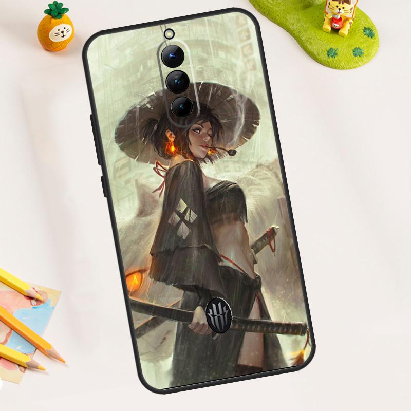 Anime Girl Samurai Case For ZTE Nubia Red Magic 8 Pro 8S Pro 9 Pro Plus Red Magic 6S 7S 6 7 Pro 6R 5S 5G Cover