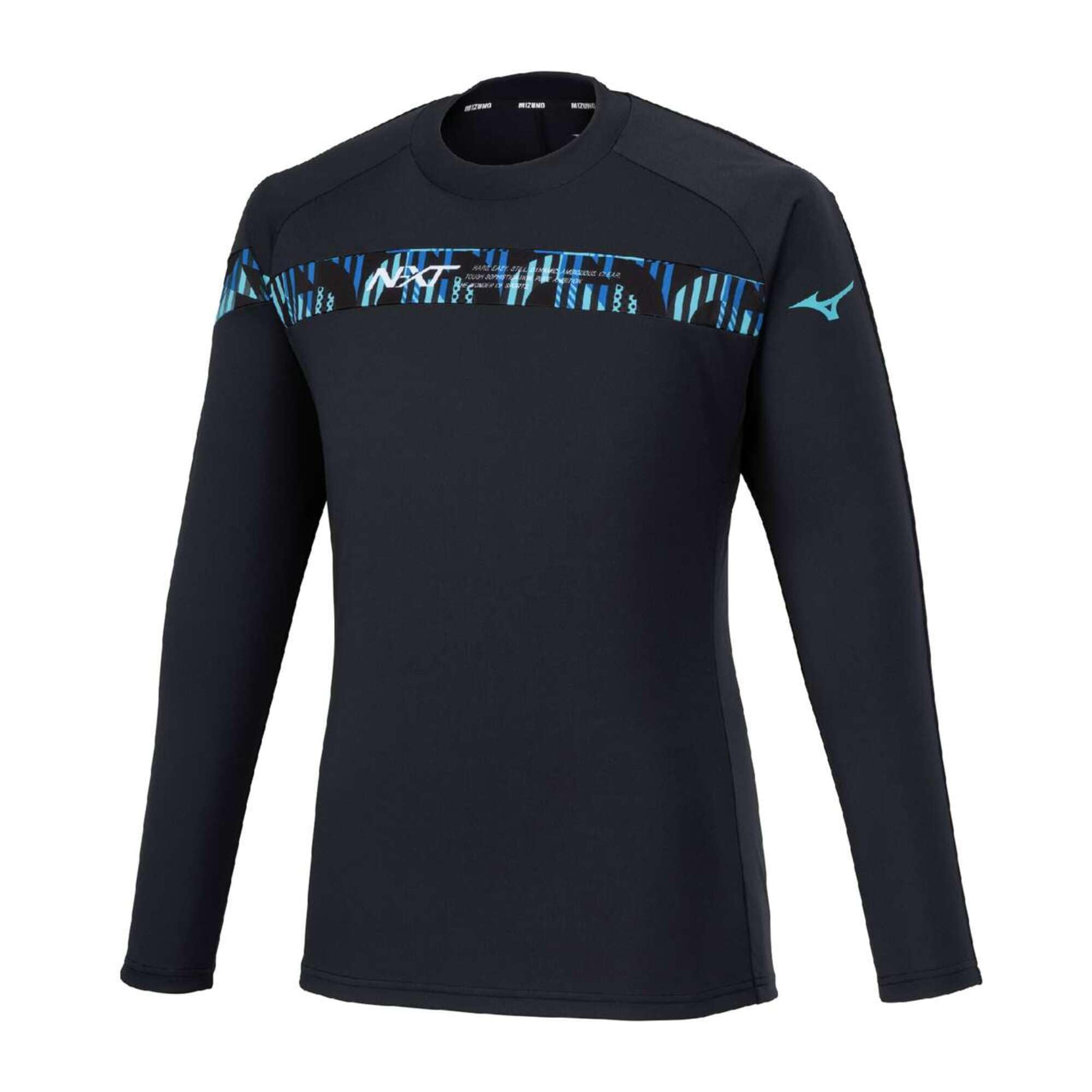 N-XT Volleyball Practice Shirt, Long Sleeve, V2MAB512, Unisex, Black x River Blue, Size M