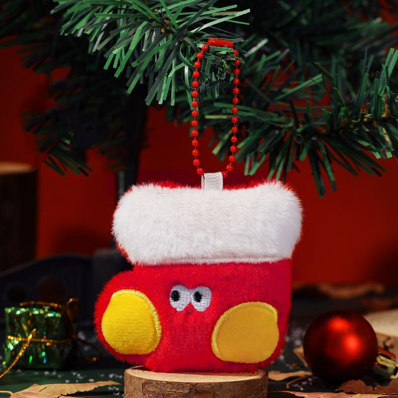 

Cute Cartoon Christmas Plush Pendant Keychain Kawii Stuffed Doll Car Key Ring Backpack Handbag Pendant Decoration Accessories A8