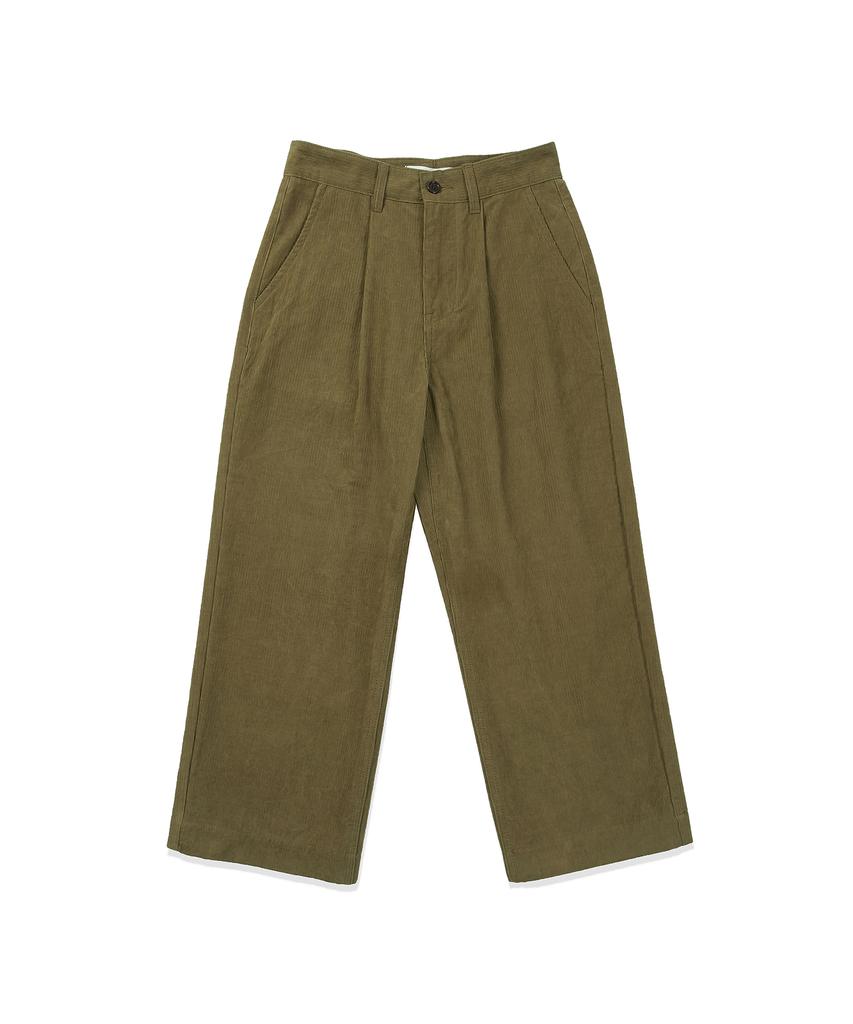 COTTON BELL Corduroy Cinch-Back Pants - Khaki