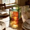 Artistic Square Candies Holder Clear Glass Featuring Intricate Embossed Detail Household Storage Jar