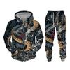 Autumn 3D Oriental Dragon God Printed Herre Hette Genser Set Mannlig Japansk Samurai Tatovering Glidelås 3d Treningsdress Herreklær Dress