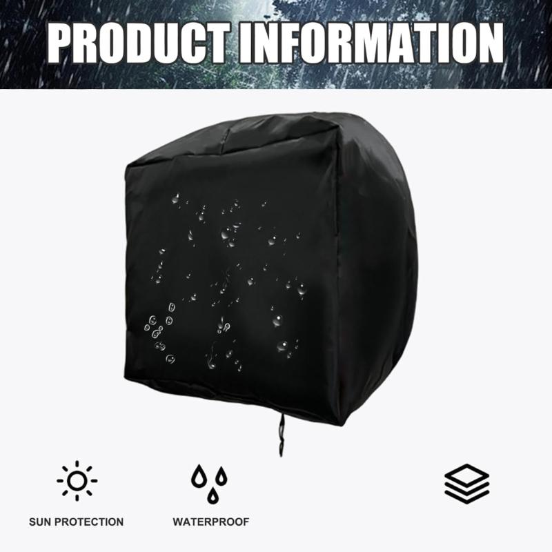 Outdoor Wall Charging Unit Cover, Black Cloth Cover for Rain Dust Contact Around a Residential Dock Housing Shell Near Garage Entry Space