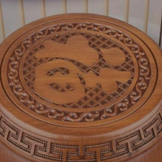 Dragon & Phoenix Auspicious Drum Stool: Handcrafted Chinese Ornament for Living Room, Office Gift, or Home Housewarming