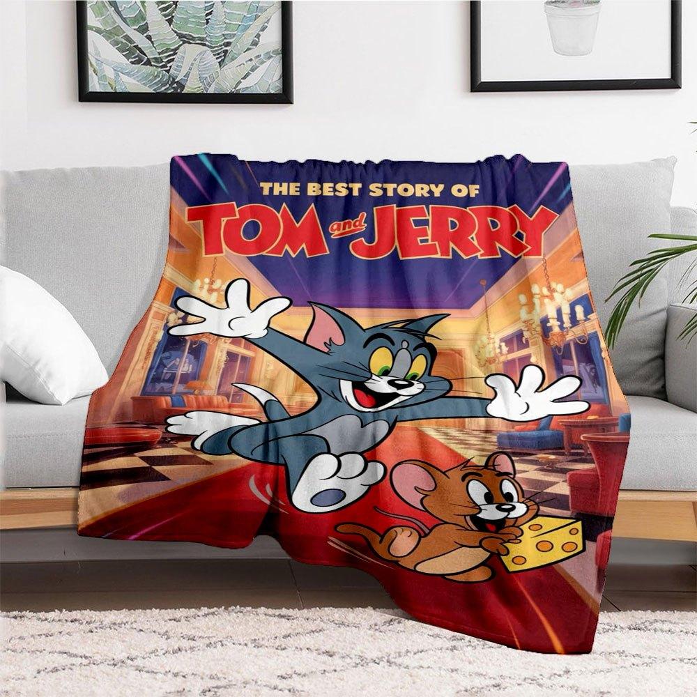 The Best Story of Tom & Jerry: Classic Cartoon AdventuresBlanket Flannel Throw Blanket for Sofa, Bed, Travel, Camping, Office