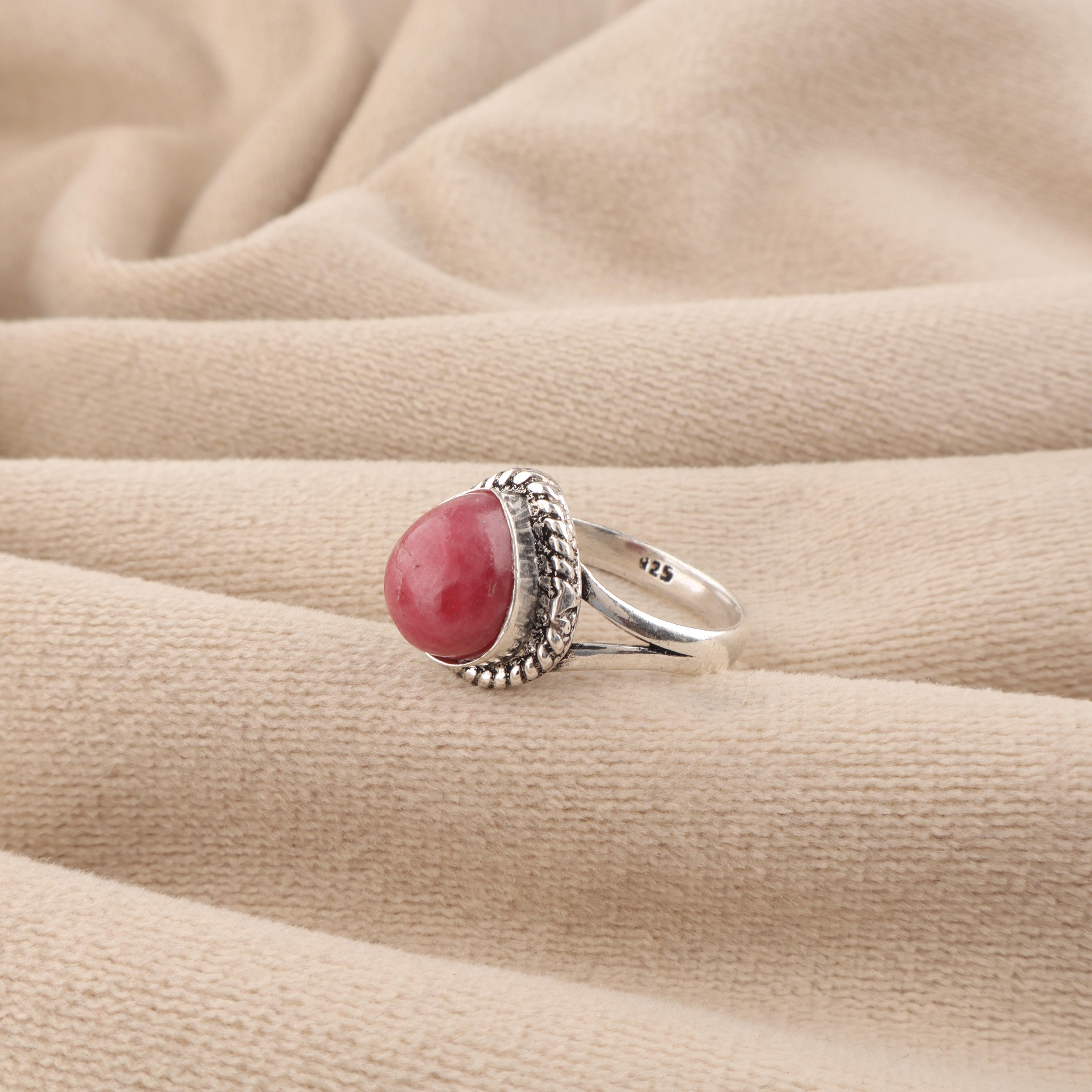 

Natural Black Rhodonite Gemstone 925 Sterling Silver Handcrafted Jewelry Pretty Ring For Anniversary Gift RR-85-26 4