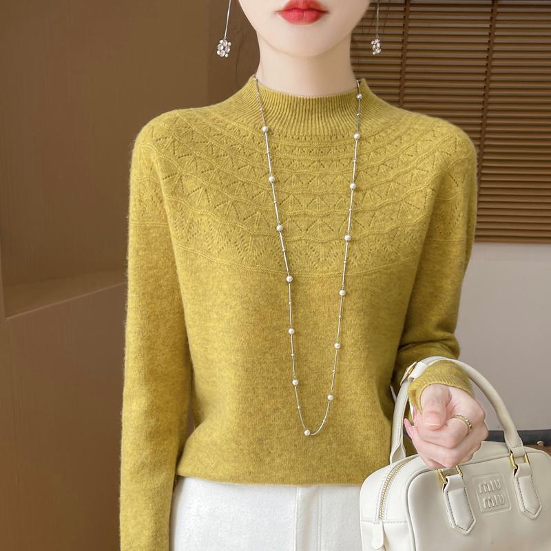 Pulover de cașmir pentru femei cașmir Qinghe 30% cașmir 70% lână cald și la modă versatil toamnă și iarnă