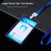 Double-Sided Transparent ID Holder with Lanyard for Student, Access, or Conference Pass and QR Code Tag