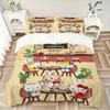 3pcs Hello Kitty in a Dessert Shop Bedding Set Includes Quilt Cover and Pillowcases, Suitable for All Seasons, Machine Washable Ideal Gift W043