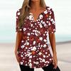 2023 Summer Women Printed Loose-Fitting Pullover Tee Tops