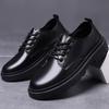 Men's shoes 2025 new autumn British style black casual leather shoes men's business dress big head work Martin boots