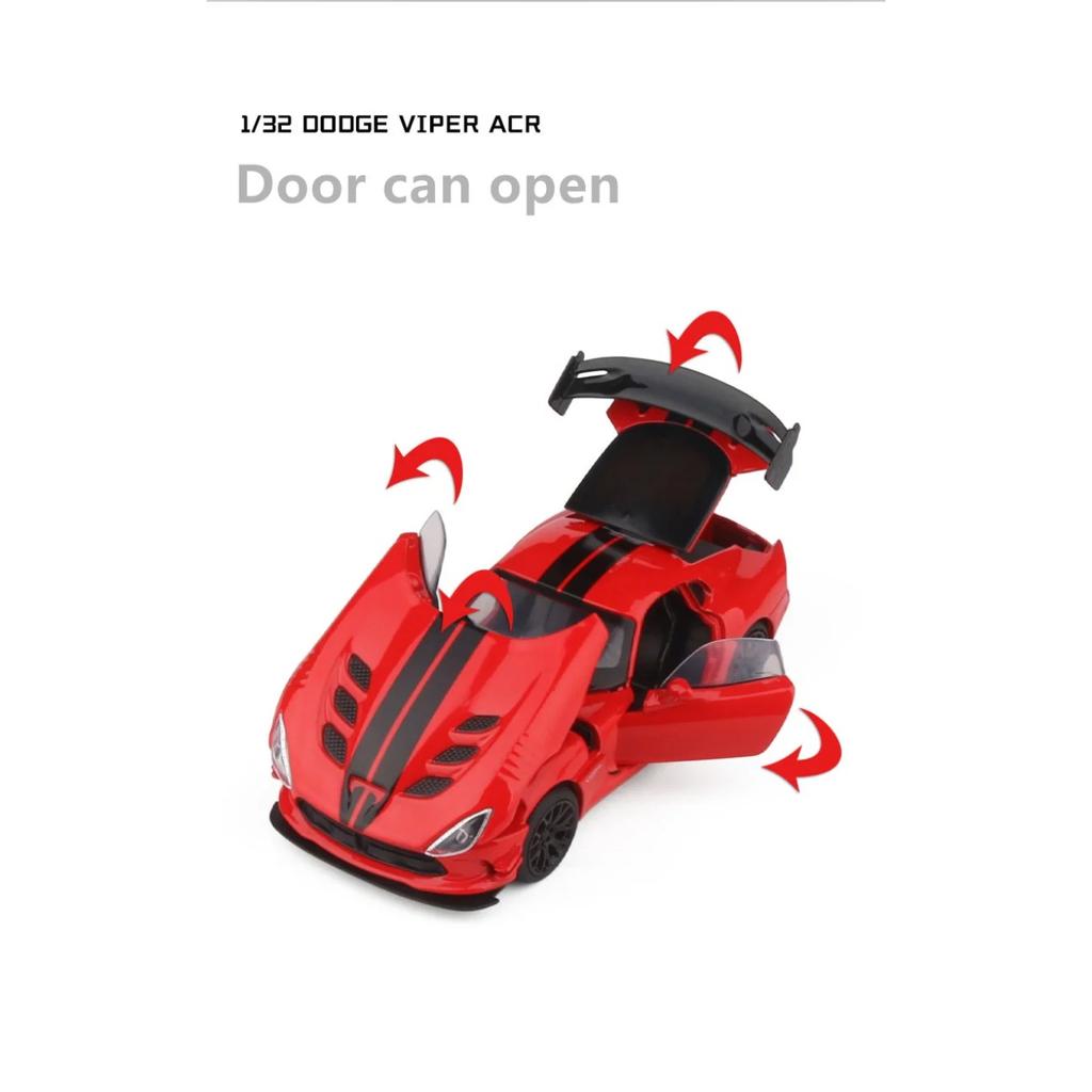 1/32 Dodge Viper ACR SRT Alloy Sports Car Model Diecasts Toy Metal Vehicles Car Model Simulation Sound and Light Boy Kids Toy Gifts