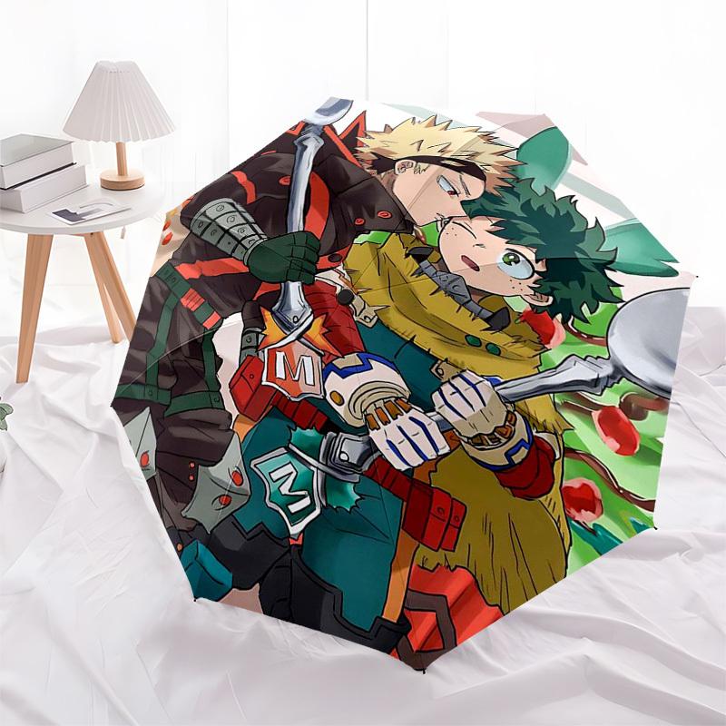 1pc My Hero Academia Boku no Hero Academia Outdoor Umbrella - Automatic Opening/Closing, Collapsible Design with 8-Rib Iron Frame - Perfect Gift for F