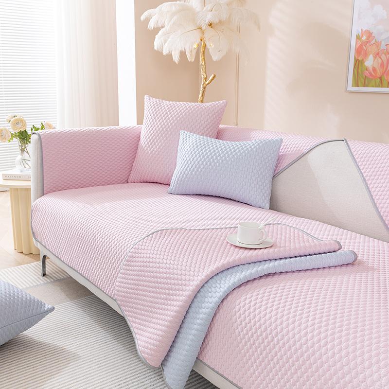 Summer Ice Silk Sofa Cushion Non-Slip Cover Cover Simple Cover Cloth Technology Cool Feeling Seat Cushion for Summer Sofa Cover