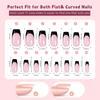 150Pcs Black French Tip Gel Nail Tips Short Coffin Shape Press on Nails Short for Women False Nails 15 Sizes