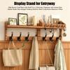 74cm Wall Mount Coat Rack With Shelf 4-in-1 Entryway Organizer With Hooks Mail Holder Rustic Key Hanger Floating Shelf For Wall