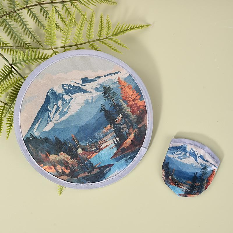 Round Foldable Hand Fans Handheld Folding Fan Portable Pocket Cooling Fans For Summer Events Outdoor Travel Supplies Gift
