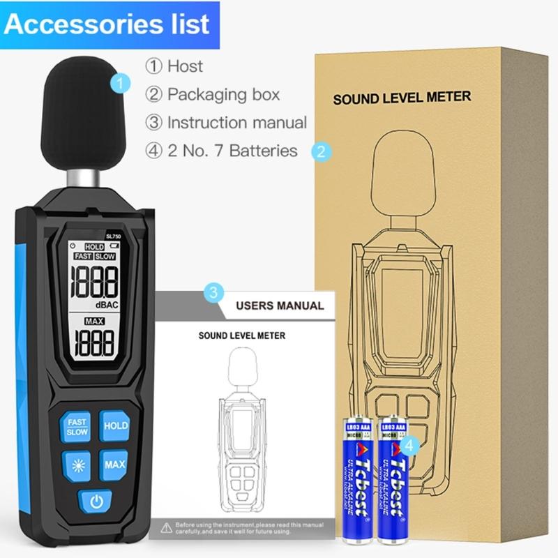 Easy Carry  Decibel Noise Meter 30 To 130dB Ranges  with Data Retention Handheld Sonometer Simple for Home & Professional Use