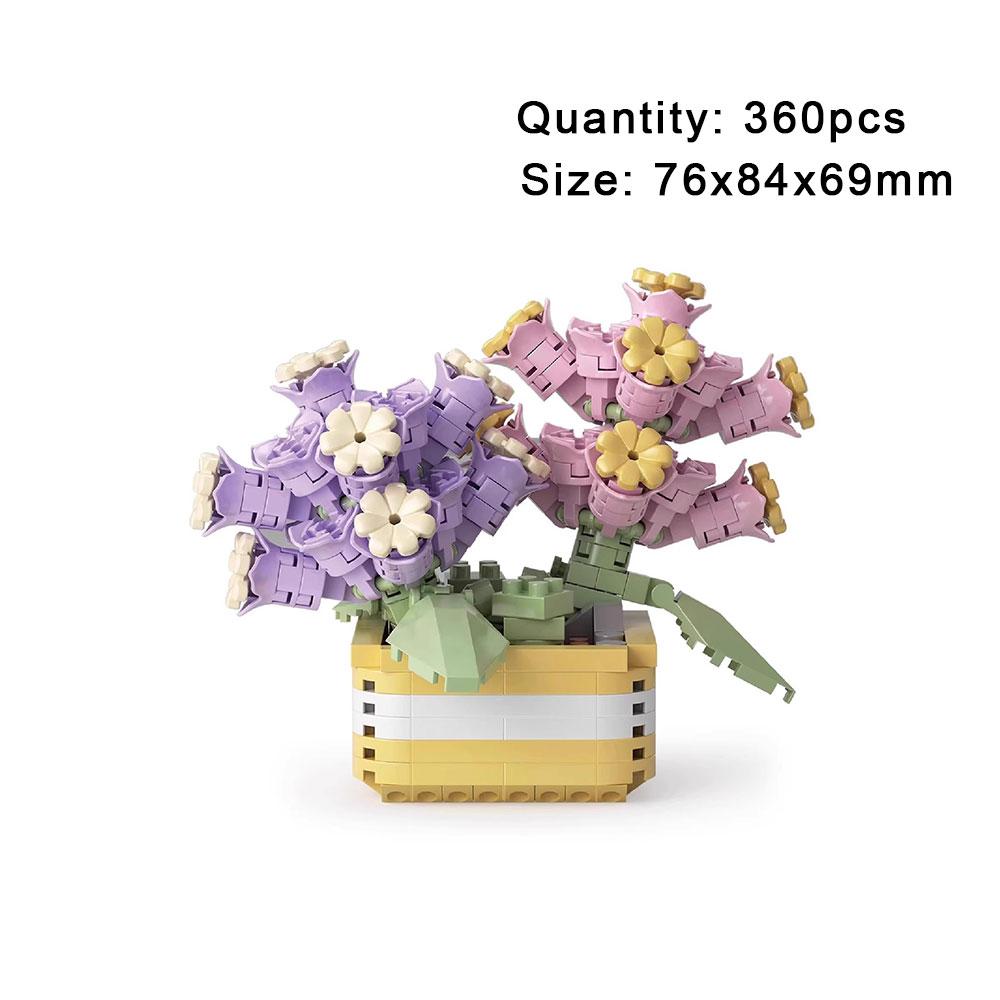 Creative Mini Block Baby Building Blocks Toy Flower Bouquet Block Set Assembly Micro 3d Building Bricks Toys For Kids Girl Gifts