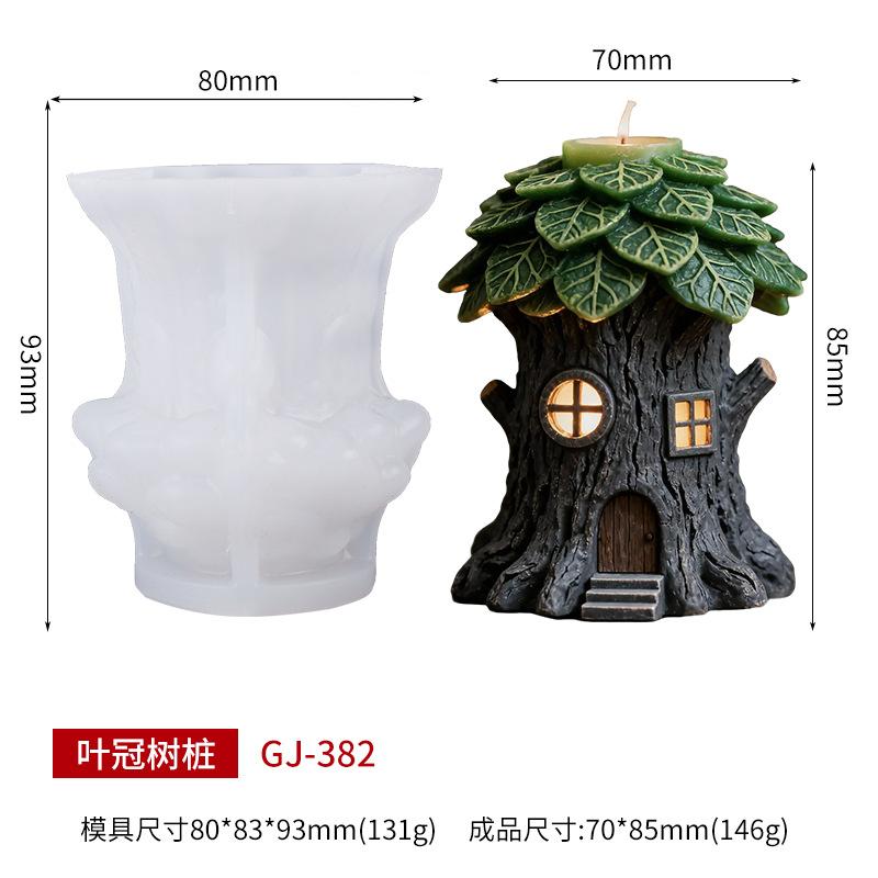 3D Tree House Aromatherapy Candle Silicone Mold Forest Cottage Plaster Ornament Craft Tool
