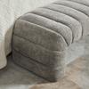 Modern Armless Chenille Upholstered Bed Bench with Channel Tufting, Chaise Longue & Stool for Living Room, Bedroom, Entryway, Gray
