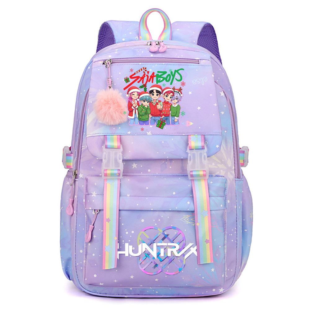 Anime Christmas K-Pop Demon Hunters Printed Large Capacity Waterproof Backpack Teenger Student Girl Boy Schoolbag Bookbag Women Waterproof Travel Bag