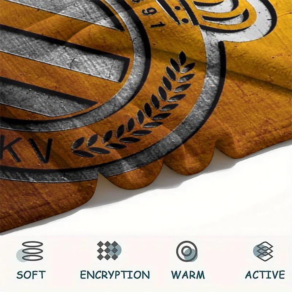 1Pc Club Brugge K V Print Flannel Blanket, High quality Comfortable for All Seasons, Home Decor, Warmth and Comfort, Perfect for Christmas Gifts