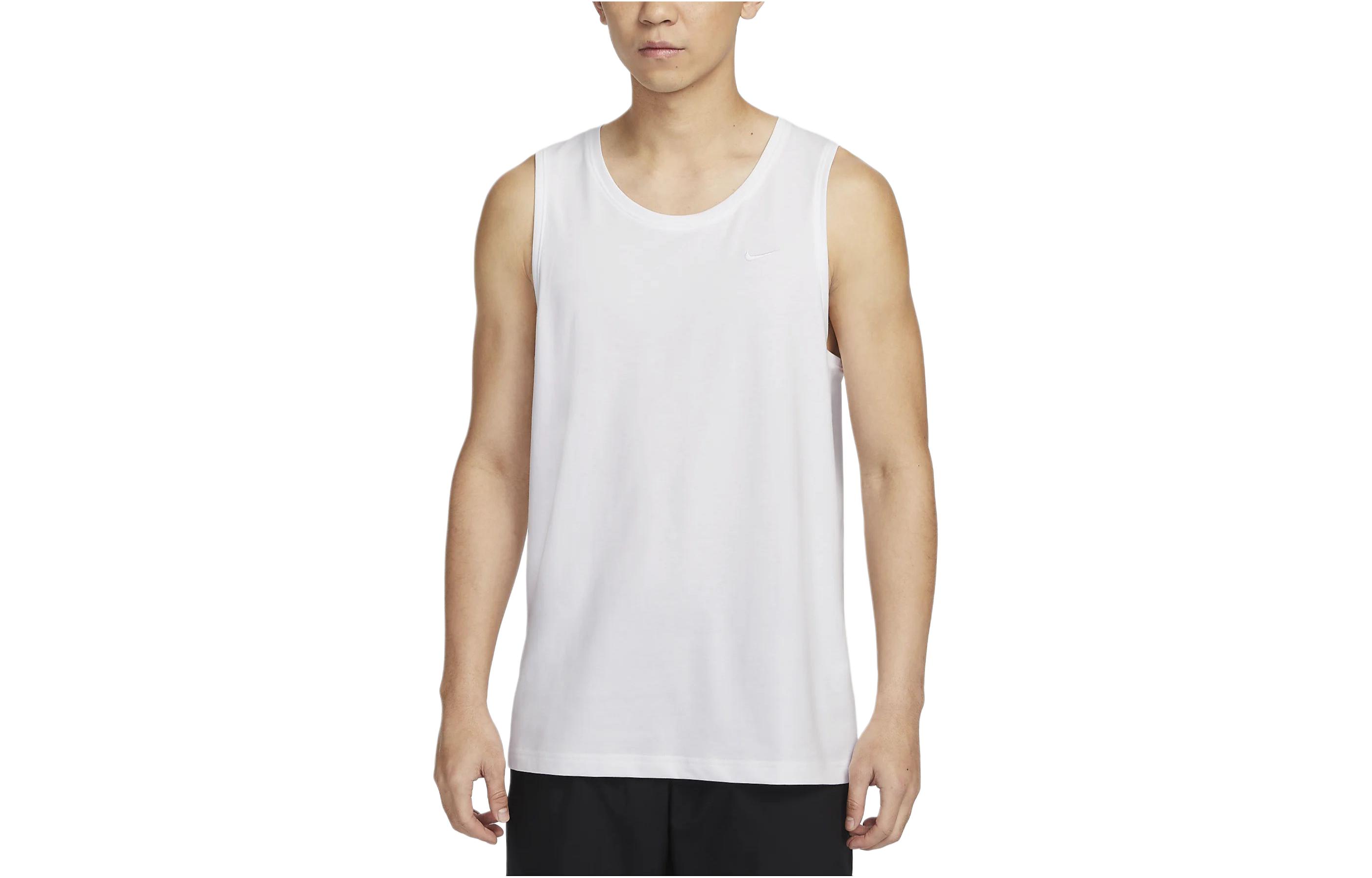 Nike Dri Fit Tank Tops Men s White Crew Neck Moderate Straight Fit DV9834-100 XL