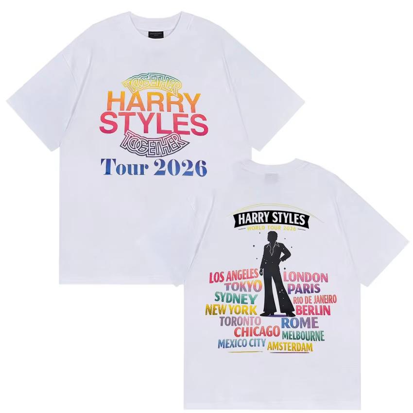 Harry Styles Together World Tour 2026 Merch T Shirt Unisexs Women Vintage Fashion pure Cotton Tee 2026 Summer Short Sleeved top 2XL