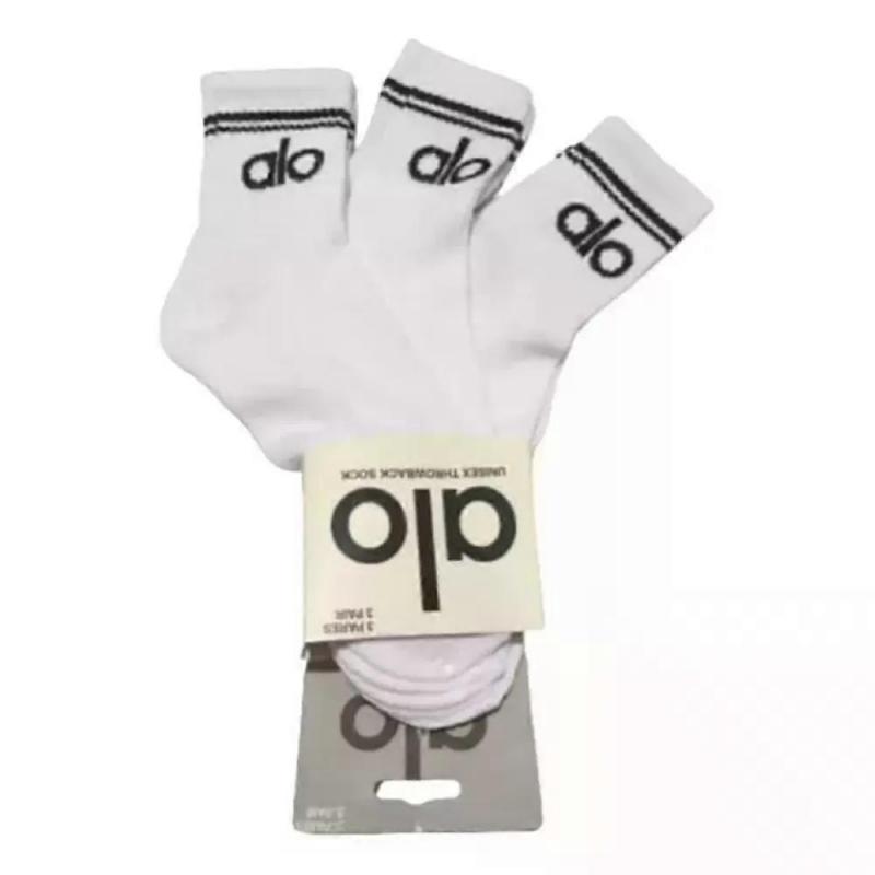 3 Paar Mid-Tube-Socken - Baumwolle lang weiß