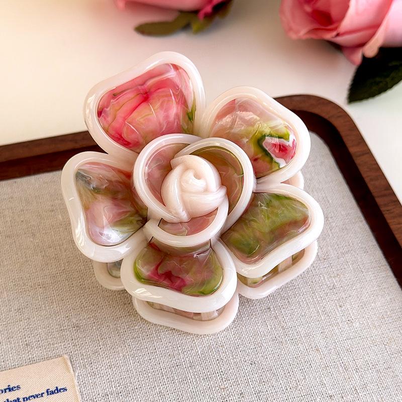 Flower Hair Clip French Style Elegant Women Flower Hair Claw Clip Hairpin Grab Clip Barrettes Headwear Hairgrip Hair Accessories