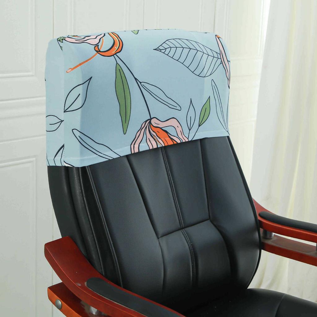 Elastic Boss Chair Headpillow Case Office Chair Cover Swivel Chair Headpillow Case Computer Chair Headpillow Seat Dustproof Head Cover