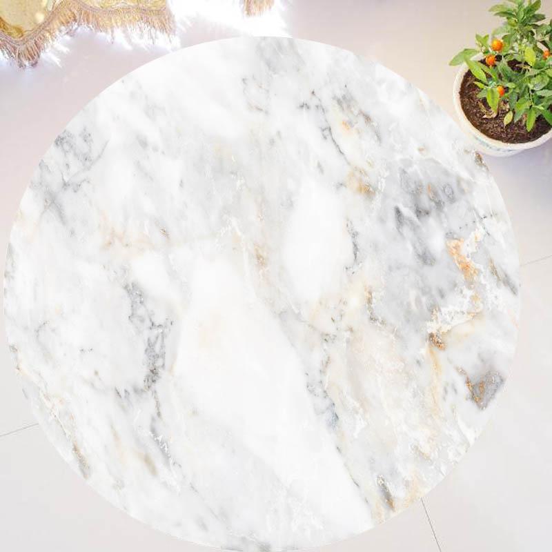 Abstrakter natürlicher weißer Marmor mit goldener Textur, runder Wohnzimmerteppich, Marmor-bedruckter Teppich, rutschfeste Matte, Eingangsmatte