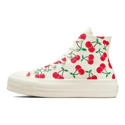 Chuck Taylor All Star Lift Platform High Cherries Women Sneakers Cream Egret Red A08096C