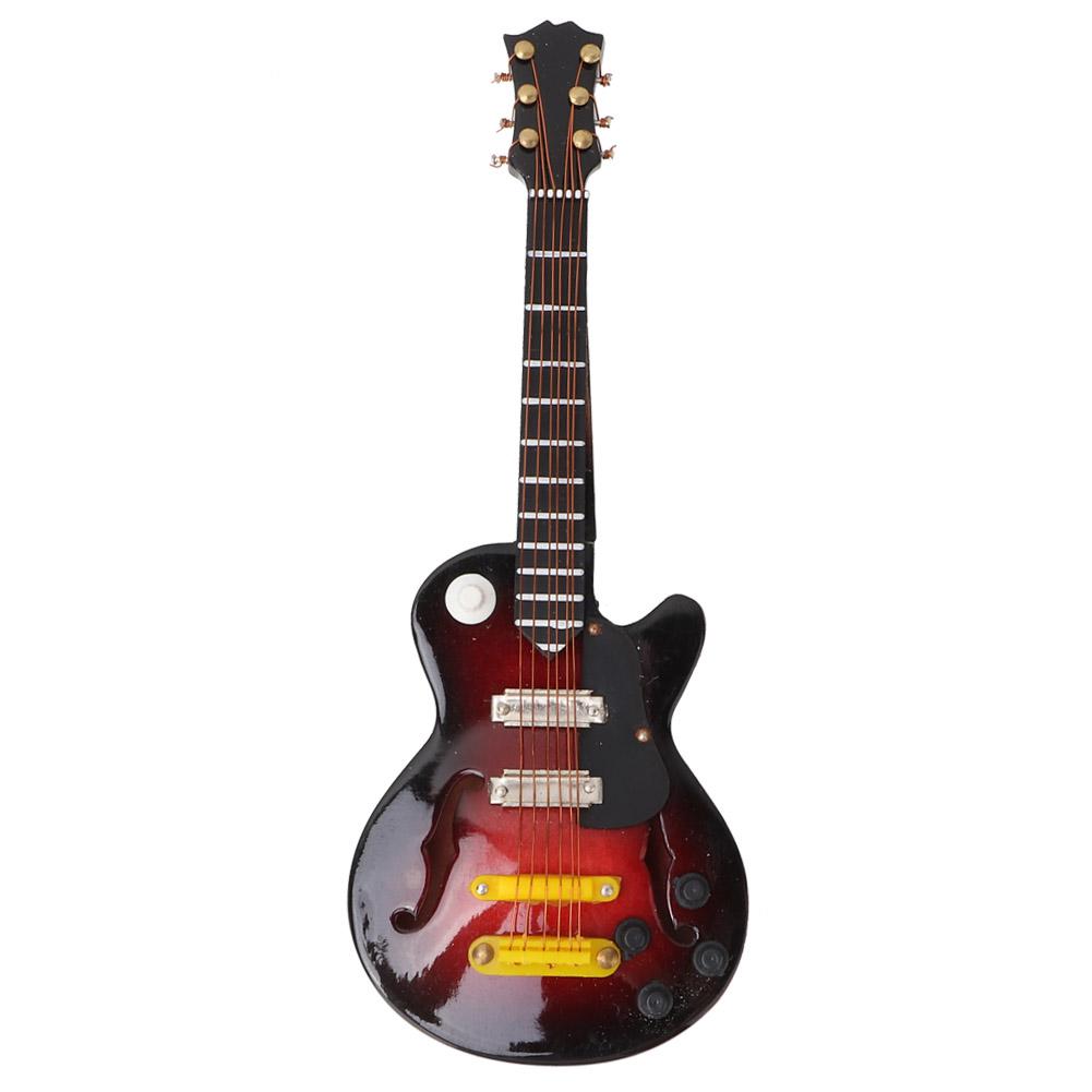 Miniature Tilia Handicraft Guitar Mold Electric Guitar Instrument Model with Gift Package