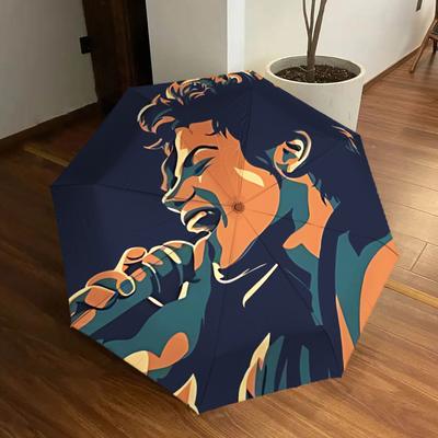 1pc Michael Joseph Jackson Automatic Folding Umbrella, Portable Collapsible Design, Casual Outdoor Accessory L1127023