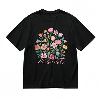 Herren Atmungsaktives Bequemes Klassisches T-Shirt Lebhafter Blumen-Akzent Kunst-Tee