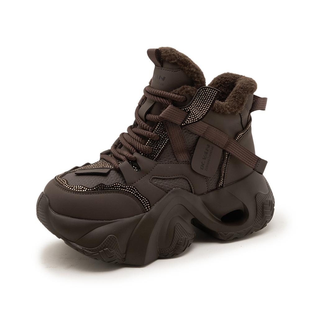 Dad Shoes New Winter Casual Lace-up Thick-soled Warm Casual Dad Shoes