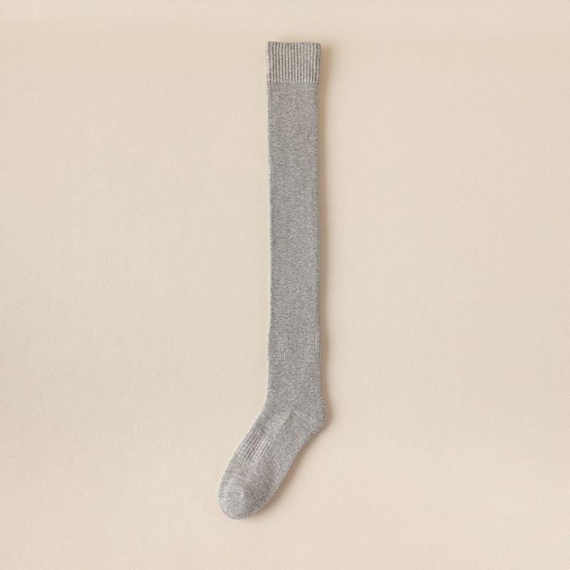 

Женские теплые махровые носки выше колена в корейском стиле для осени и зимы One Size (Bare Socks)