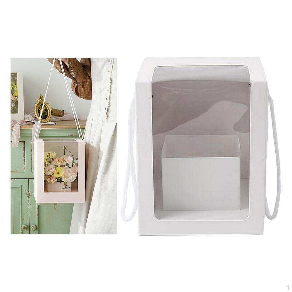 Flower Gift Paper Packaging Boxes Clear Window Wedding Baby Shower Favors