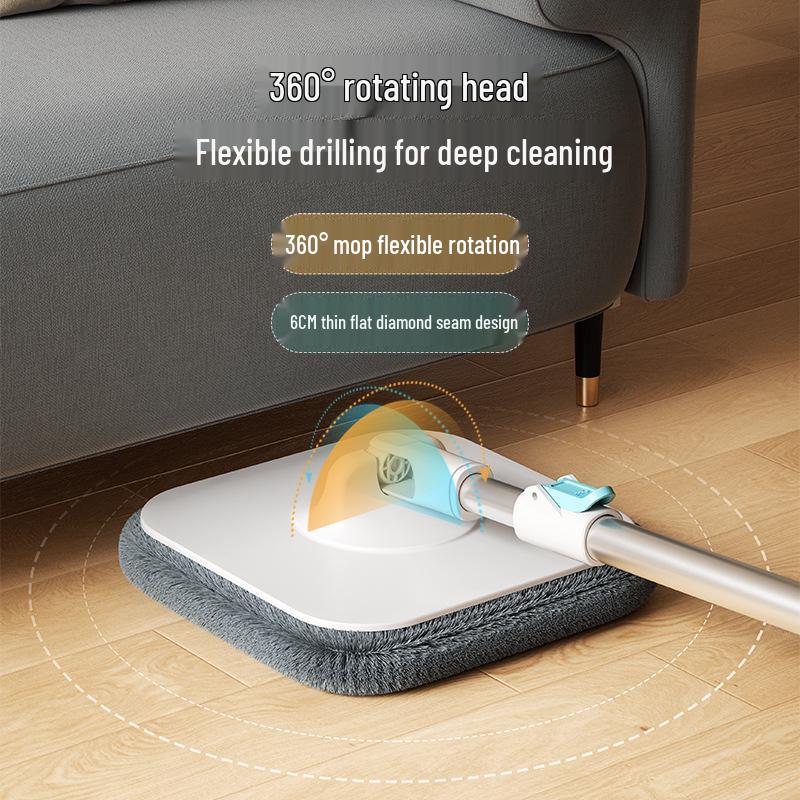 Mop Mâini Libere cu Găleată de Separare Apă Murdară și Apă Curată: Mop plat rotativ leneș pentru curățarea gospodăriei.