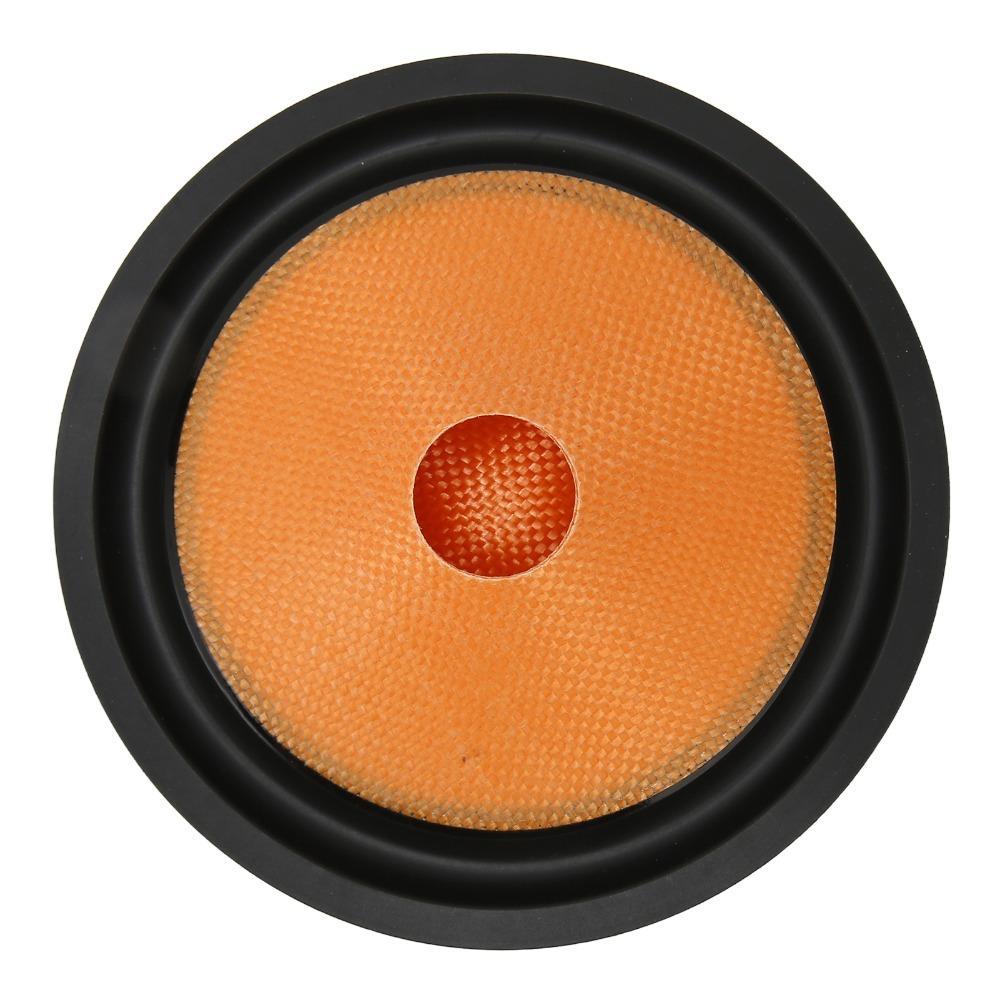2PCS Orange Paper Speaker Cone Rubber Surround Drum Paper Subwoofer Cone Subwoofer Replacement