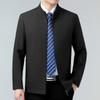 Spring and Autumn New Style Mulberry Silk Jacket Men's Middle-aged Business Stand-up Collar Top Dad's Casual Thin Executive Jacket