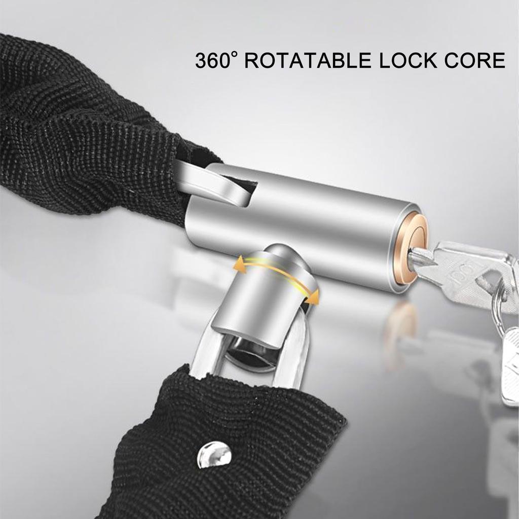 Antitheft Mountain Bike Lock Portable Bike Chain Lock Road Bike Safety Chain Lock With 2 Key for Scooter, Motorcycle