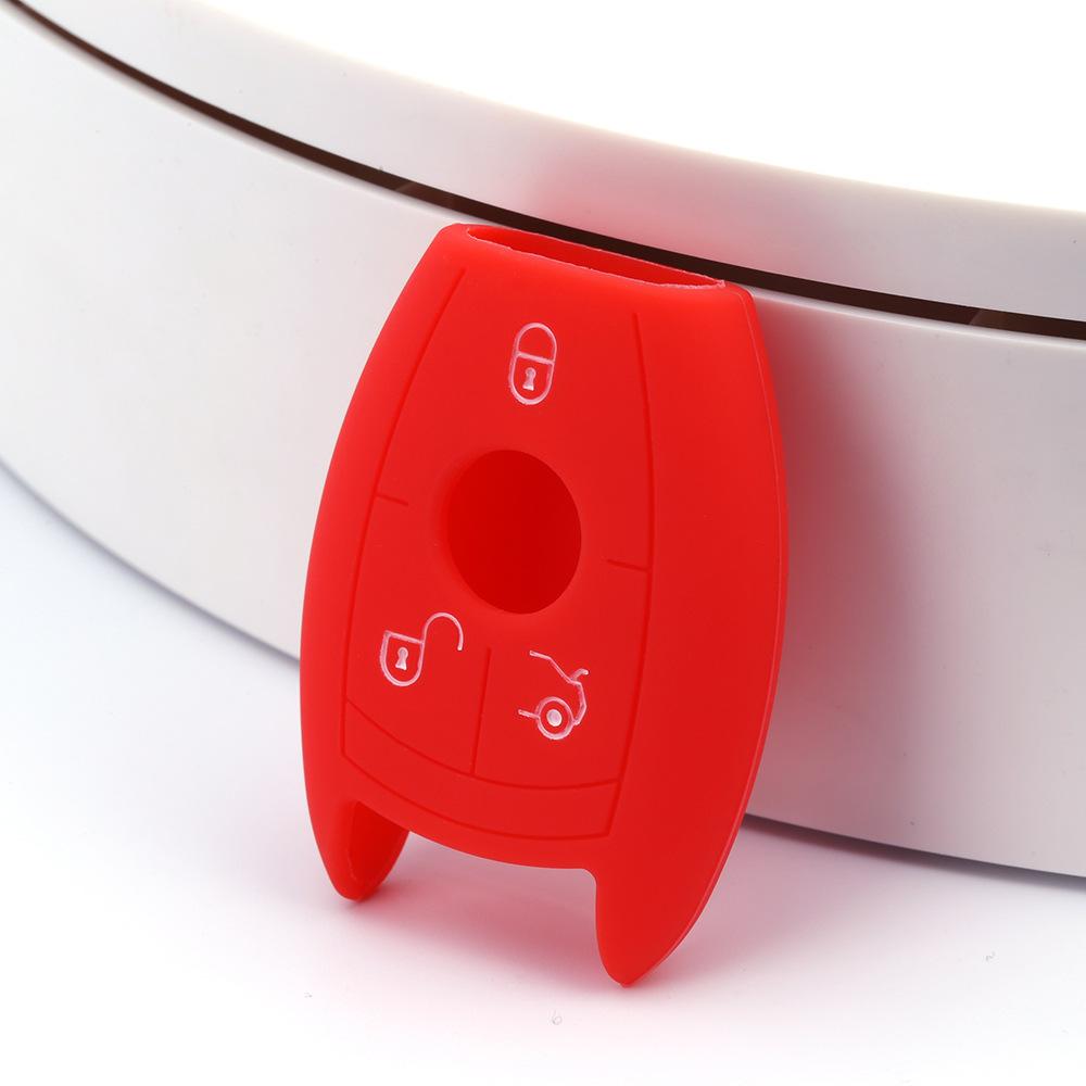 Suitable for Mercedes-Benz C200 Smart 3-button NEC Silicone Key Cover BENZ Soft Key Bag G50 Car Remote Control Protective Cover