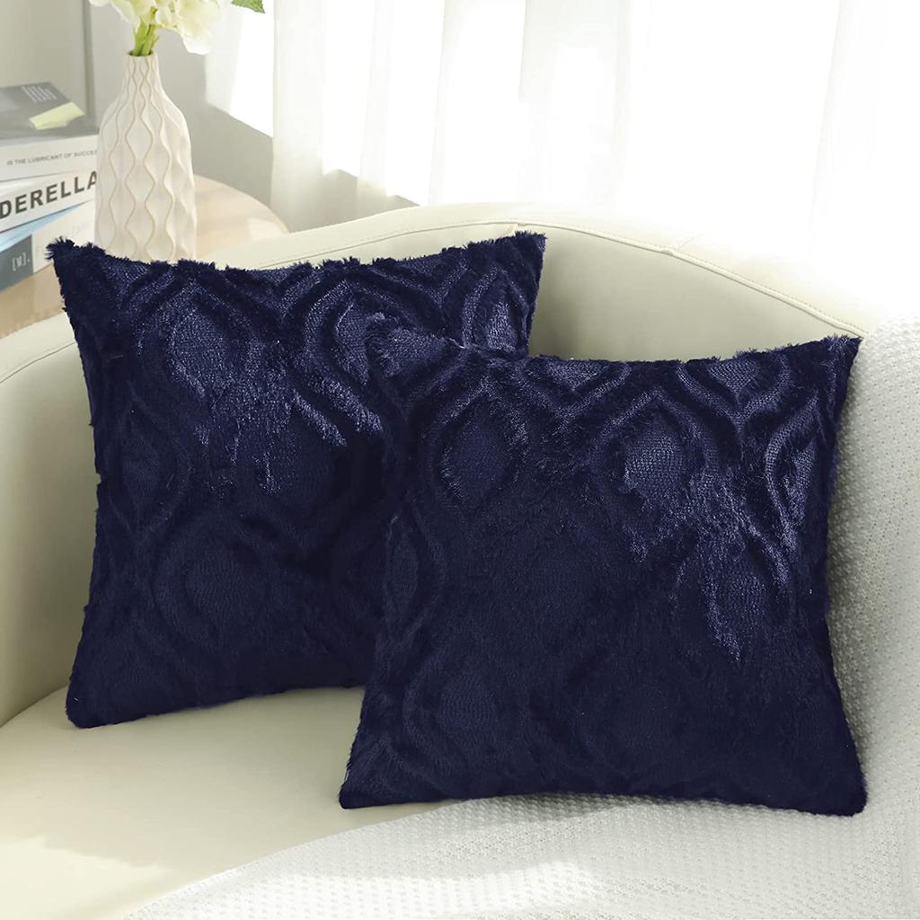 HAPIHAPPY Kissenbezug 45X45 2er-Set Kissenbezug Plüsch Sofa Dekokissenbezug Weich Luxus Für Wohnzimmerdeko