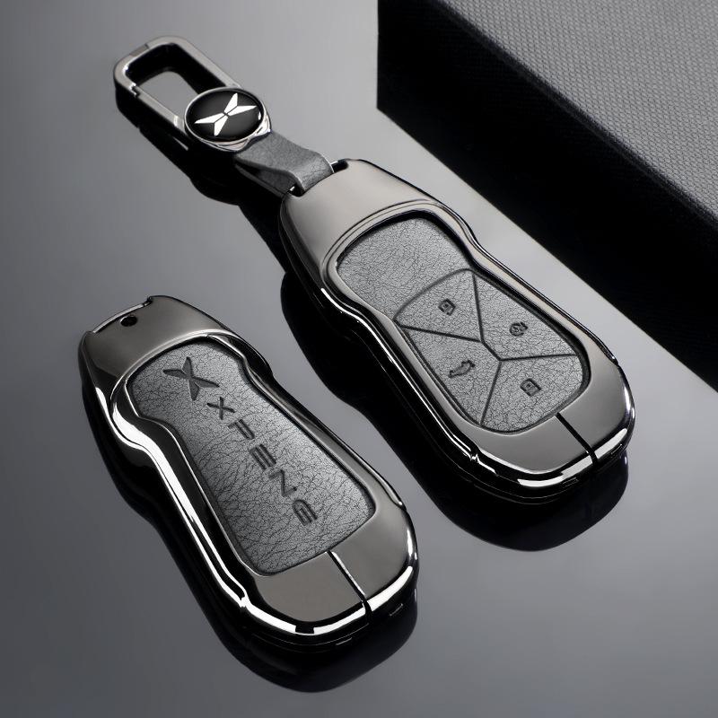 XPeng P5 Car Key Cover 2021-2024: Durable Zinc Alloy & Leather Protective Shell