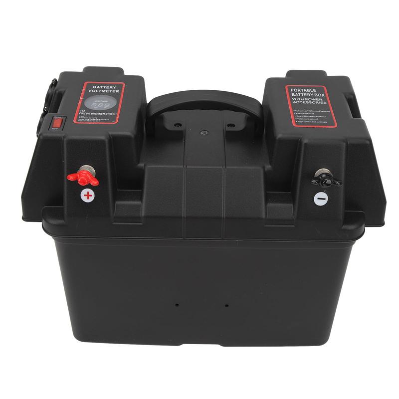 Scatola Batteria Intelligente per Motore Elettrico, Impermeabile, 2 Porte USB, ABS, Centro di Alimentazione per Batterie Marine, Resistente per Camper, Furgone, SUV, ATV, Campeggio, Camion