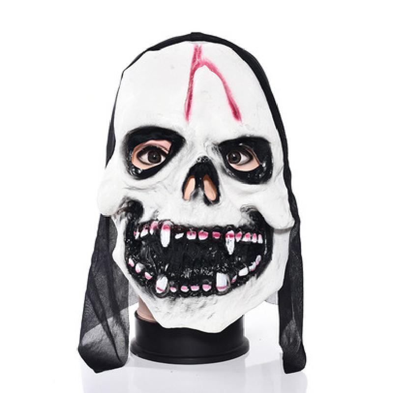 Horror Skeleton Ghost Mask Headwear Halloween Masquerade Costume Latex Props